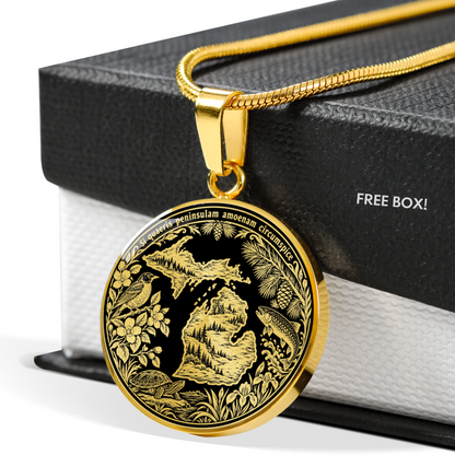 Michigan State Necklace – Great Lakes Wildlife Pendant